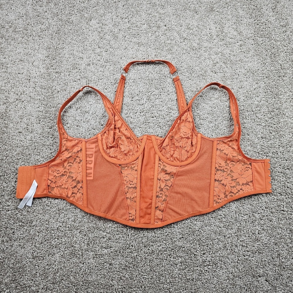 Out From Under Bewitched Lace Layered Corset Sz Large Orange Urban Outfitters - Picture 7 of 12